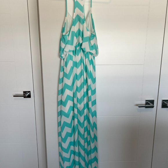 Cals Turquoise Chevron Maxi Dress - Picture 5 of 8
